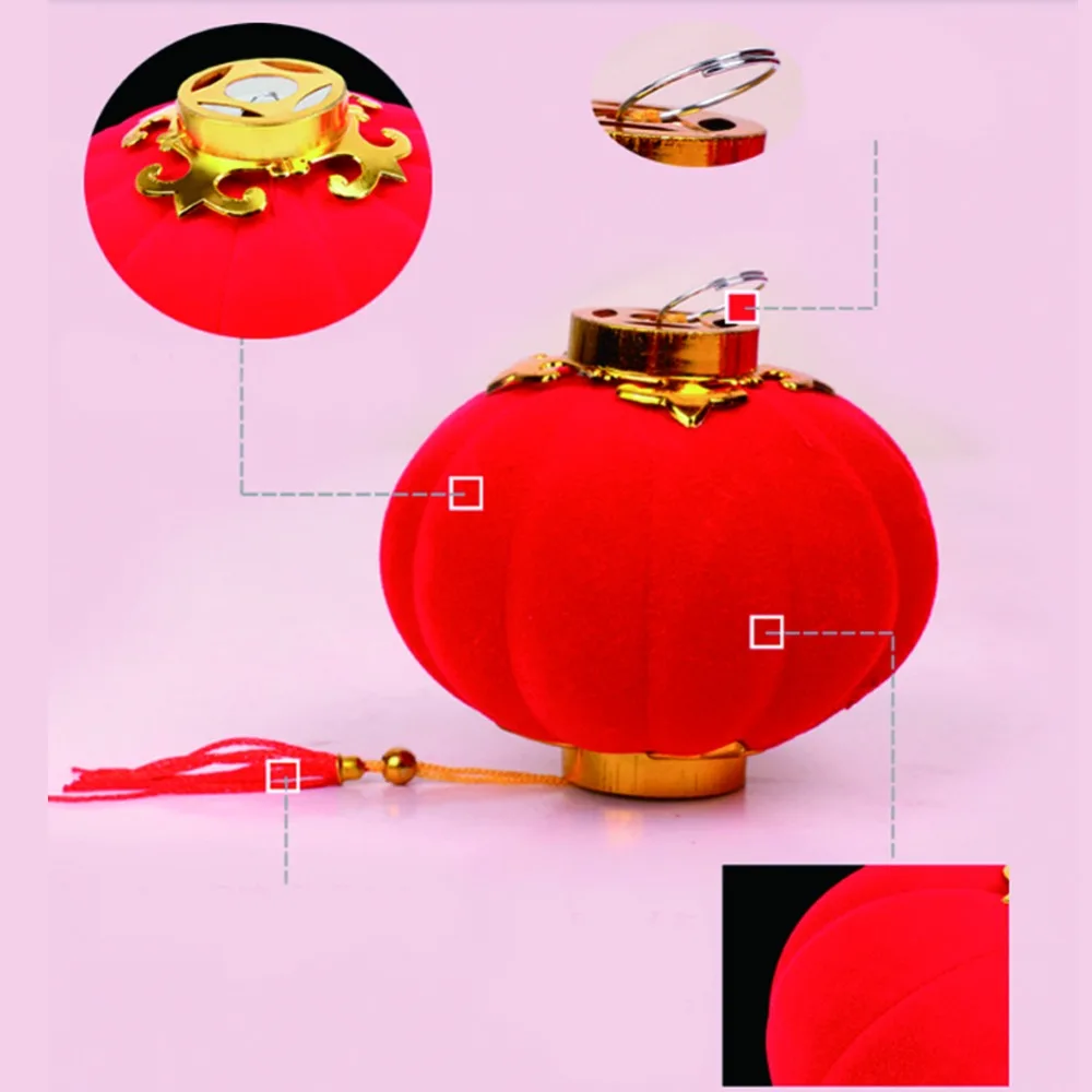 2 Pcs/Pack Small Red Traditional Chinese Lanterns, Mini Layout Lantern for Festival/ Wedding/ Party Hotel Festival Decorations