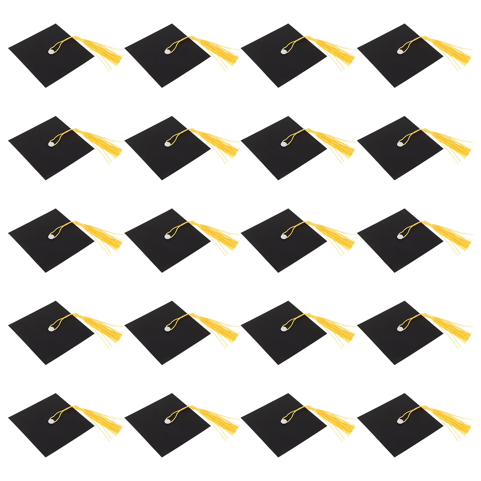 

20Pcs Graduation Cap Cake Toppers Black Doctoral Grad Hat Tassel Creative Candy Decorations Graduation Party Supplies