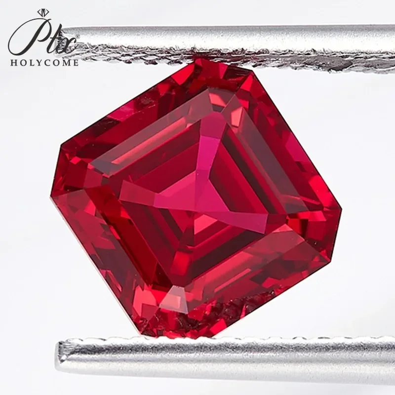 

Hot Sale Brilliant Asscher Cut Natural Lab Grown Ruby Moissanite VVS1 AGL Certificated Diamond Beads Jewelry Making Charms