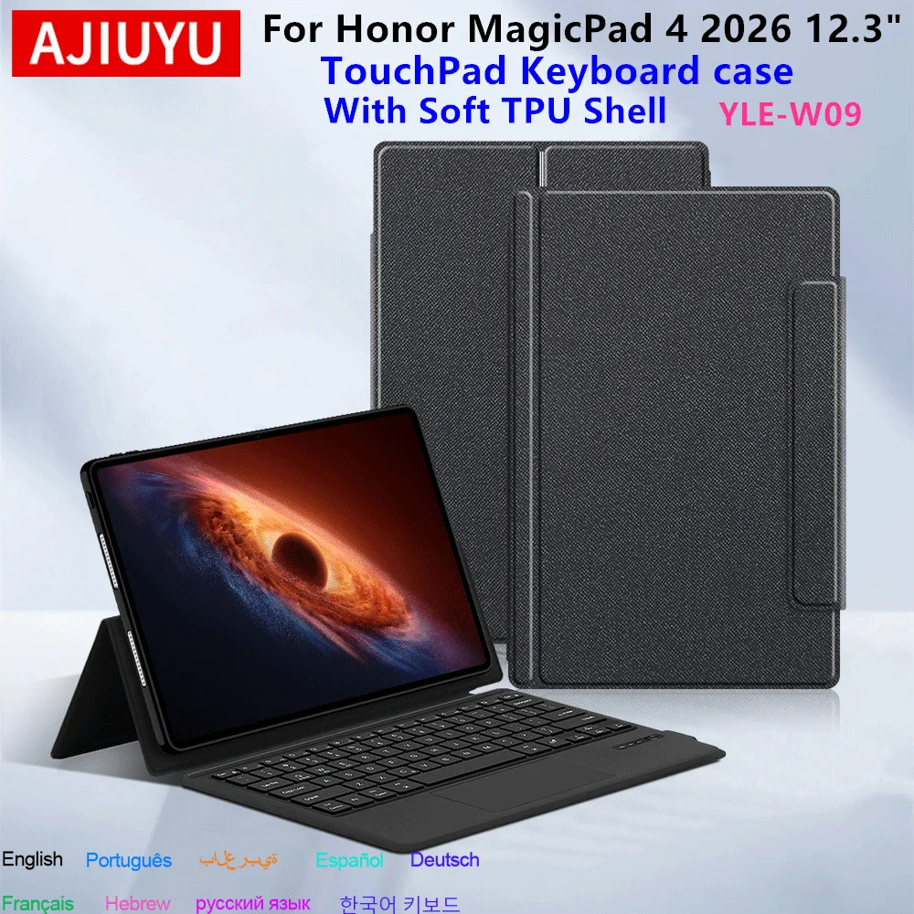 

TouchPad Keyboard for Honor MagicPad 4 Case Smart Keyboard Cover Folio for HONOR MagicPad4 Honor Magic Pad 4 12.3'' Tablet Case