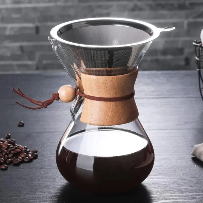 Hand Brewed Coffee Sharing Pot Filter Screen Glass Coffee Filter Cup Coffee Pot Set Drip Small Household Glass Pot 400-800ml