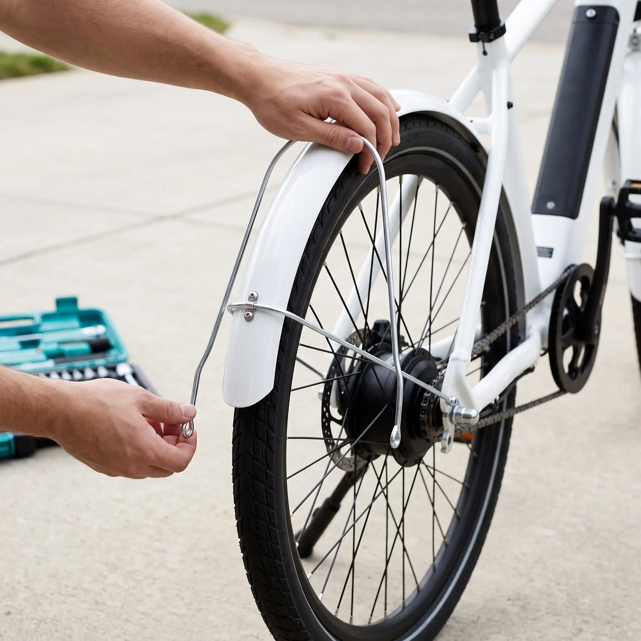 Electric Bike Mudguard Support Bracket Metal Mud Guard Frame 18 inch Mudguard Splash Guard Support Rod for Bike or E-Scooter