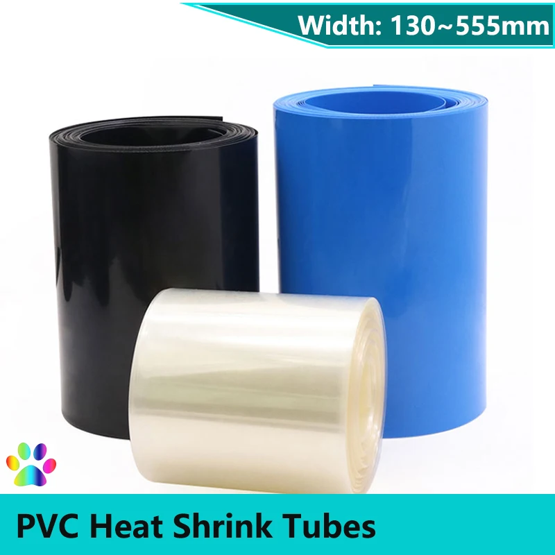 2/5M Battery Wrap 18650 PVC Heat Shrink Tube Pack Width 130mm ~ 555mm Insulated Film Wrap Lithium Case Cable Sleeve Shrink Wrap