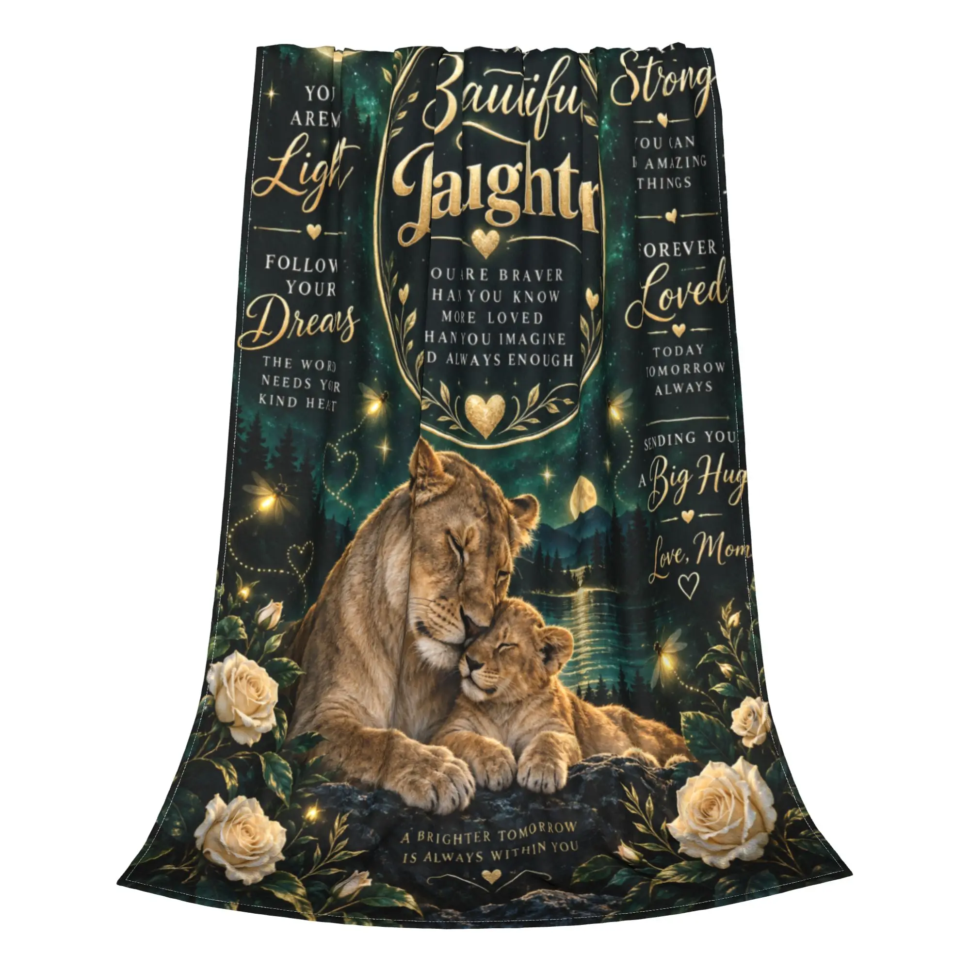 1PC Home Lion & Lioness Poster Thanksgiving Gifts Blanket Throw Super Cosy Plush Living Room Sofa