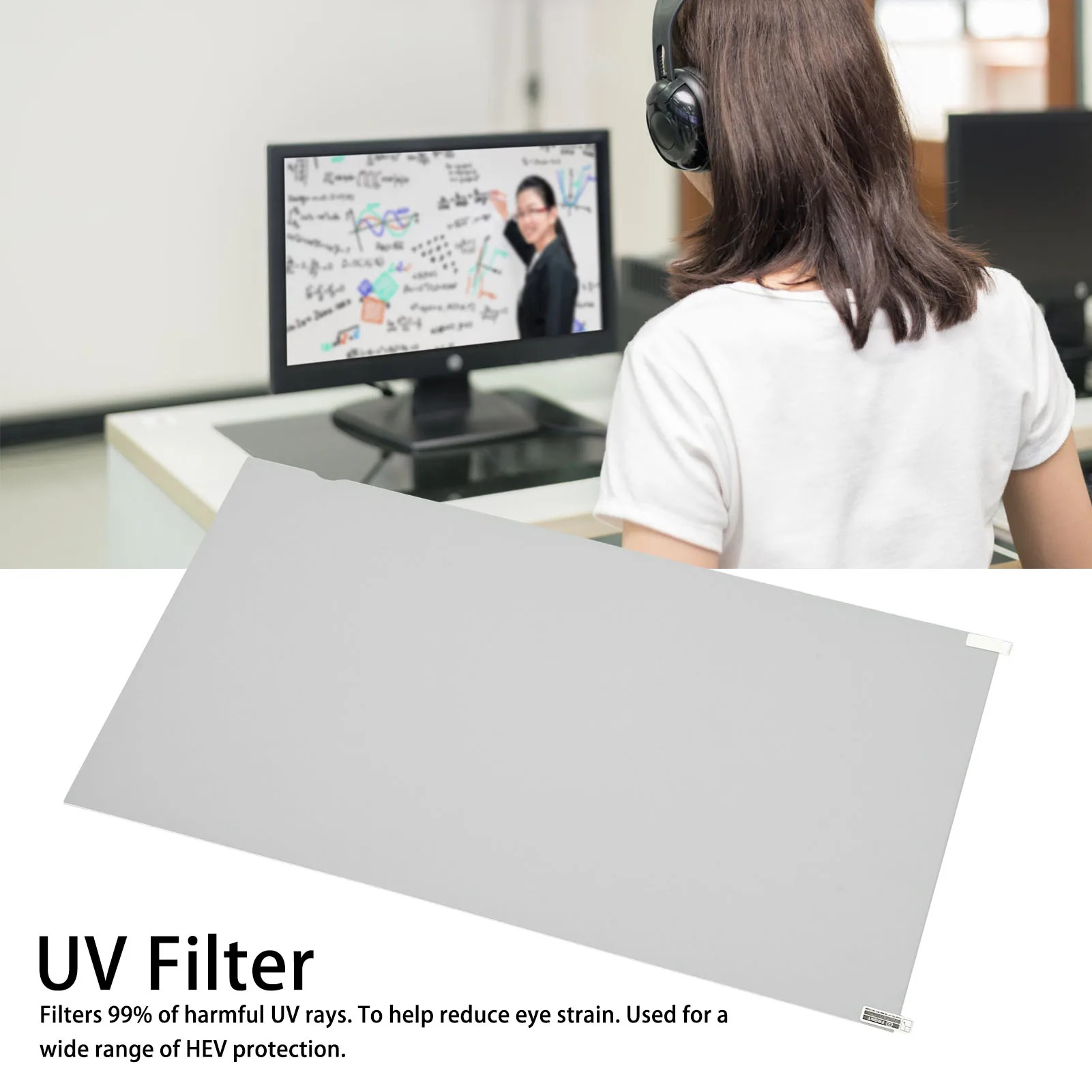 Computer Screen Protector Easy To Install Prevent Eye Strain Blue Light Blocking Screen Protector Panel 23.8 Inch for Students