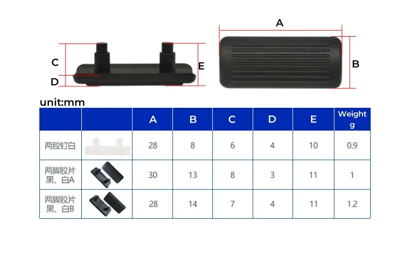 PP Plastic Embedded Furniture Table Chair Leg Feet Bottom Glide Slide Pad Floor Protector Table Foot Nail Buffer Slip Resistant