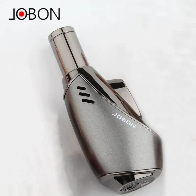 Windproof Blue Flame Turbo Butane Torch Lighter JOBON Metal Portable Refillable Igniter for Cigar, Barbecue, Baking, Welding