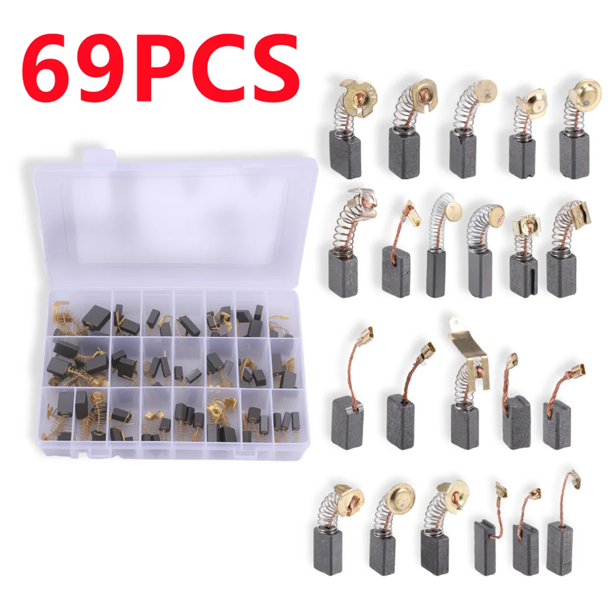 

69 шт., замена угольных щеток с электродвигателем для электроинструментов, ударные дрели, циркулярные пилы, сменные аксессуары для угольных щеток