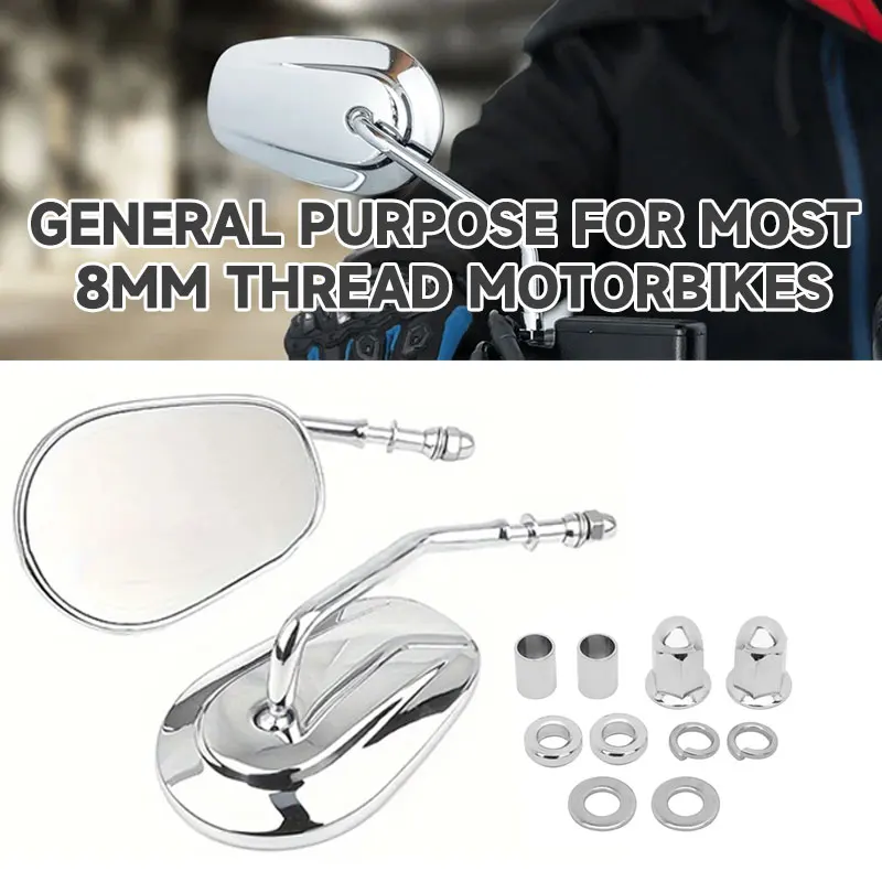 

Chrome Motorcycle 8MM Rear View Mirrors For Harley Touring Road King Road Glide Sportster 883 1200 Dyna Heritage Softail FXDB