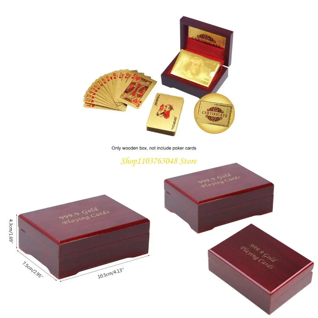 

R53E Игровальная карта для корпуса, деревянная игра для игры в колоду коробки ручной работы ручной работы по покерной карте для