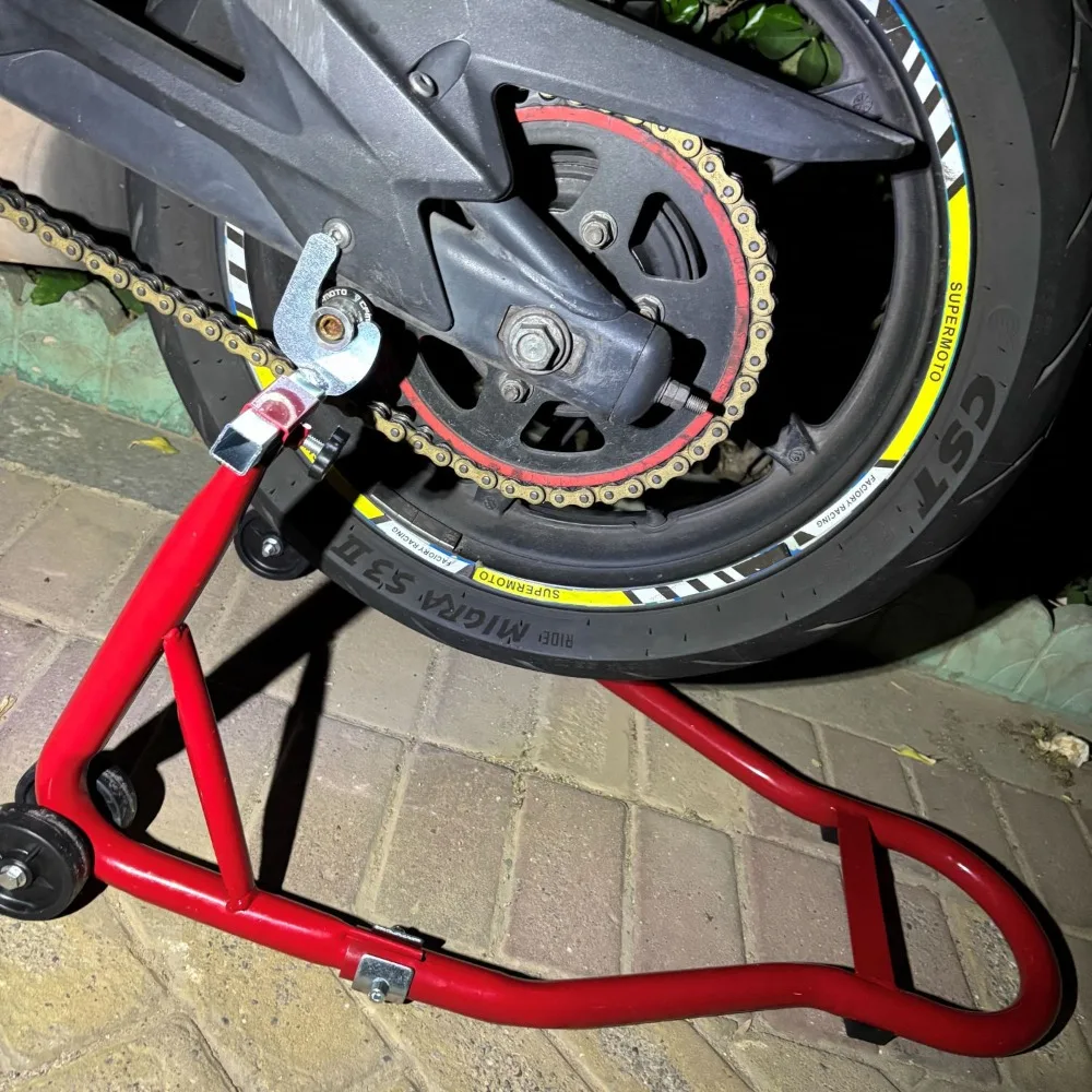 Universal Motorcycle Front & Rear Wheel Stand Combo, Wheel Support Frame Tire Repair Tool