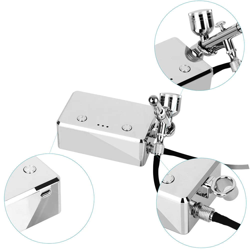 Professional Model Painting Sprayer Mini High Flow High Pressure Spray Gun with Portable Air Pump Kit