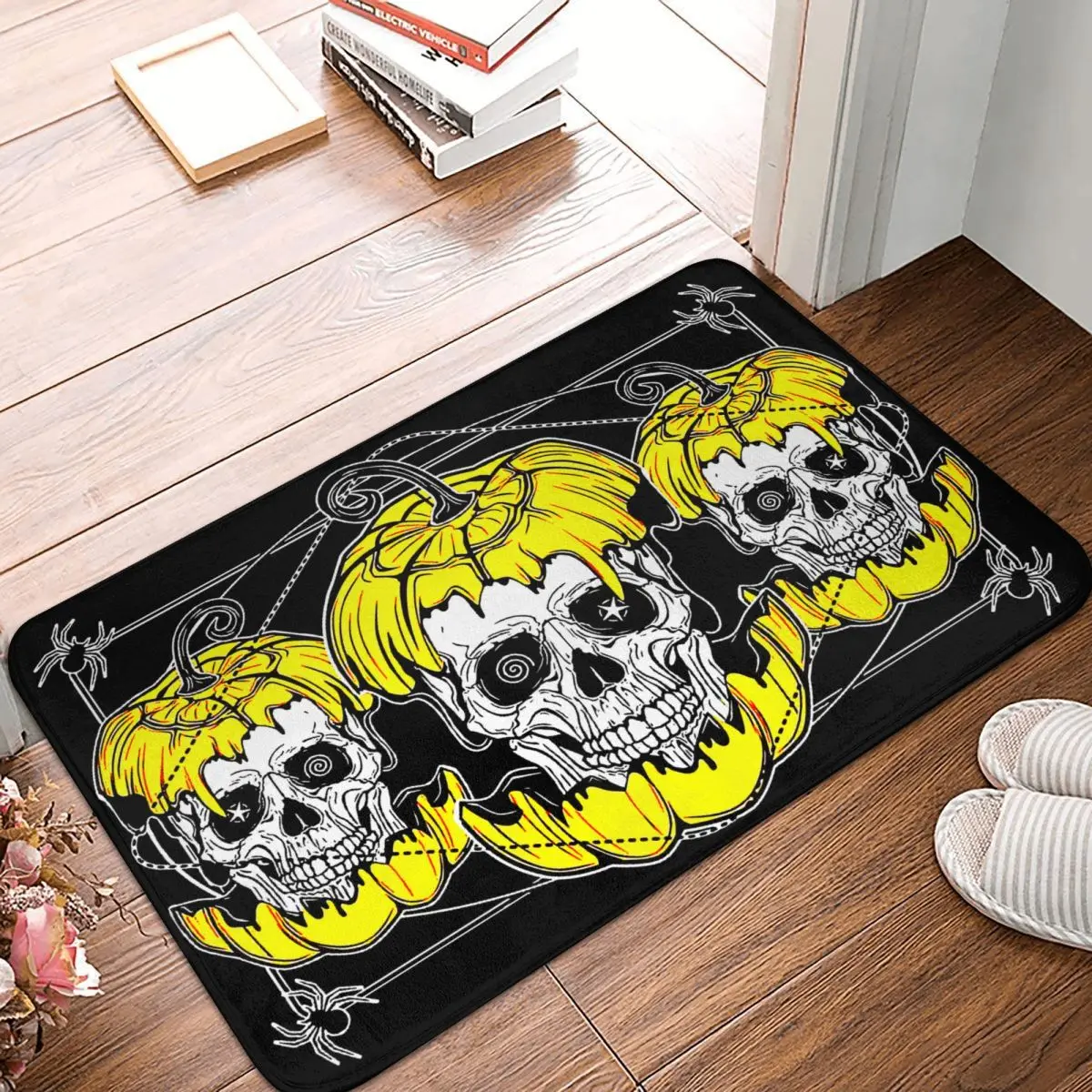 

Skull-Pumpkin-Halloween Bedroom Mat The Special Design of The Skull Doormat Kitchen Carpet Outdoor Rug Home Decor