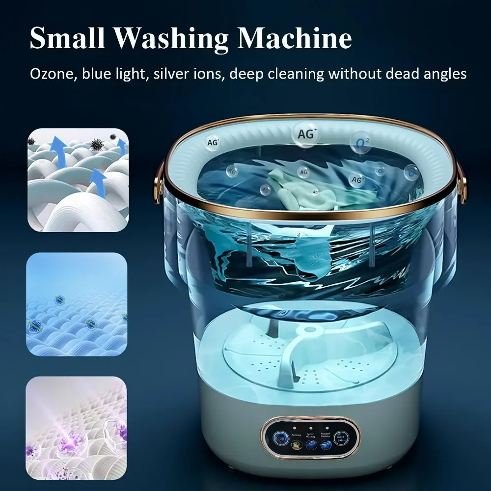 Portable Washing Machine, 15L, Upgraded Motor Cleaning Small Washer for Underwear, Baby Clothe, Apartment, RV, Travel, Camping