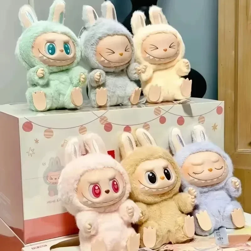 

Anime Figure Labubu Blind Box Have A Seat Series Pendant Flocking Model Toy Kawaii Monster Keychain Toy Christmas Gift