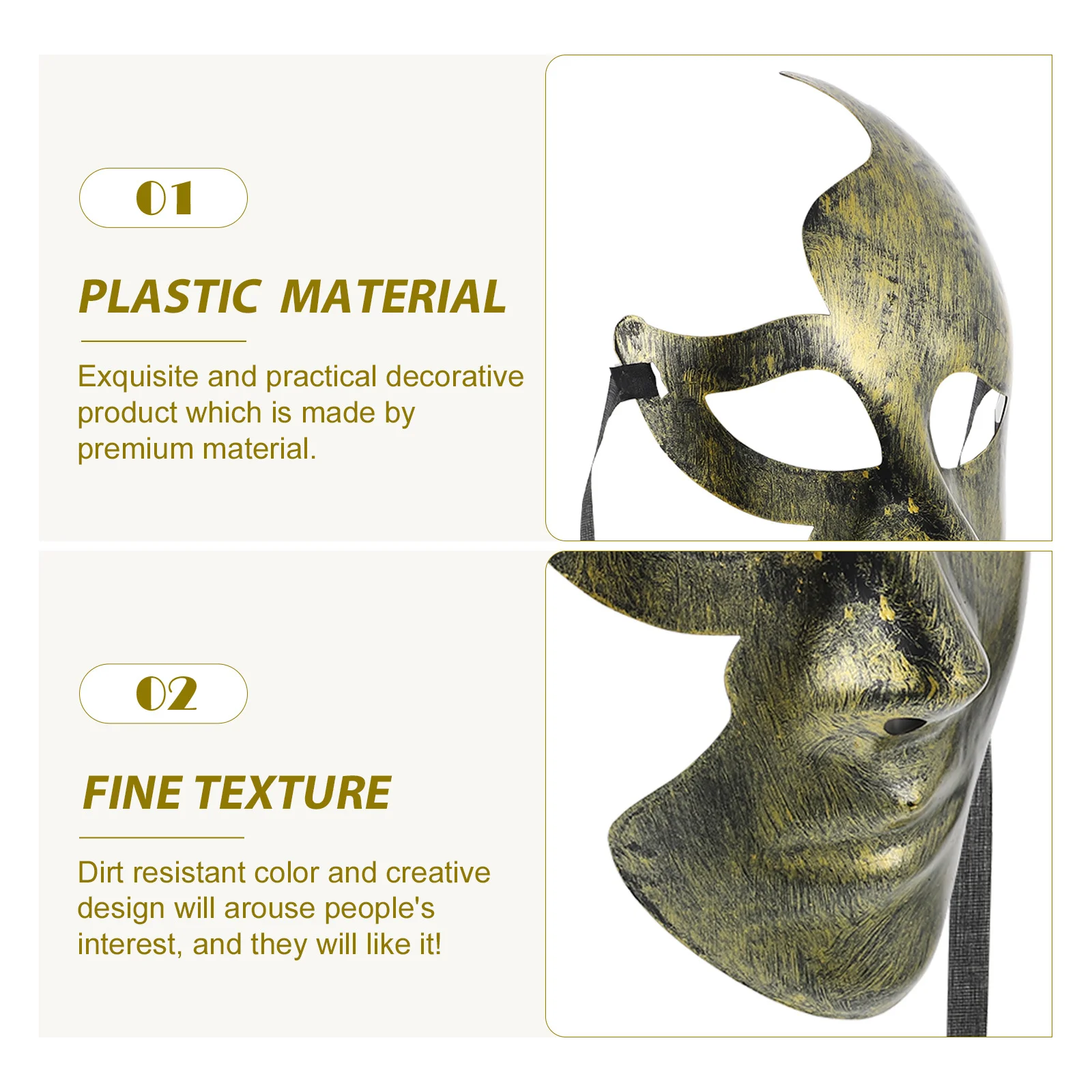 2 pezzi creativi riutilizzabili mezza maschera per spettacoli di feste cosplay in maschera festival arredamento accessorio per ornamento facciale in plastica