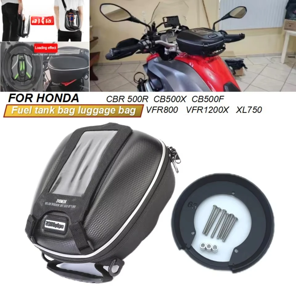 Motorcycle Tank Bag For HONDA CB500X VFR800 VFR1200X CB400X CBR650F CB500X CRF300L Waterproof Luggage Tanklock Racing Backpack