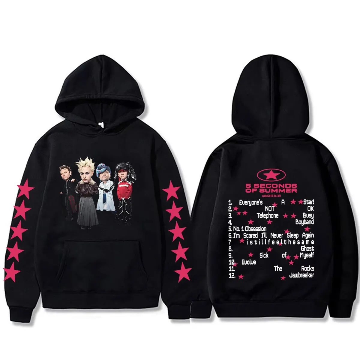 5 Seconds of Summer Everyone's A Star World Tour 2026 Hoodie Men Women Pop Punk Rock Streetwear Male Casual Oversized Hoodies