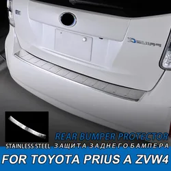 Car Rear Bumper Protection Stainless Steel Exterior Trim Anti-Kicked Scratch Rear Guard Plate Sticker for Toyota Prius A ZVW40