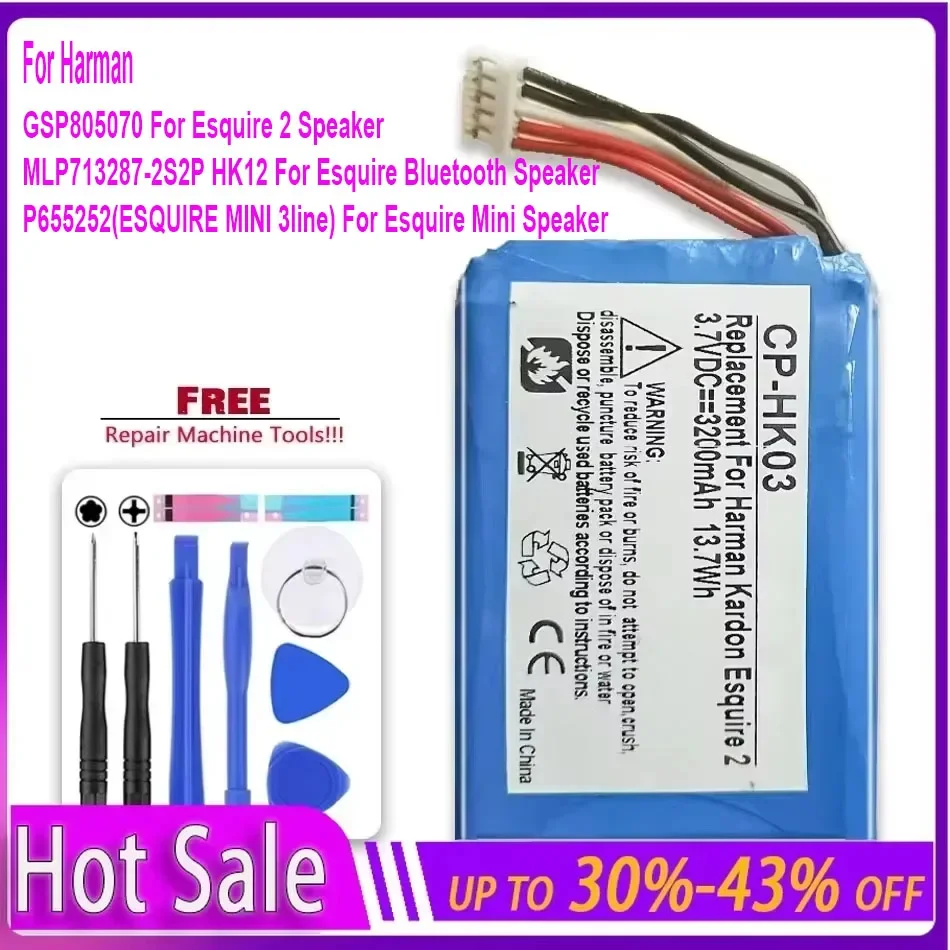 CP-HK03 GSP805070 MLP713287-2S2P P655252 Аккумулятор для Harman Kardon Esquire Mini/2/Динамик Аккумуляторы + Трек NO