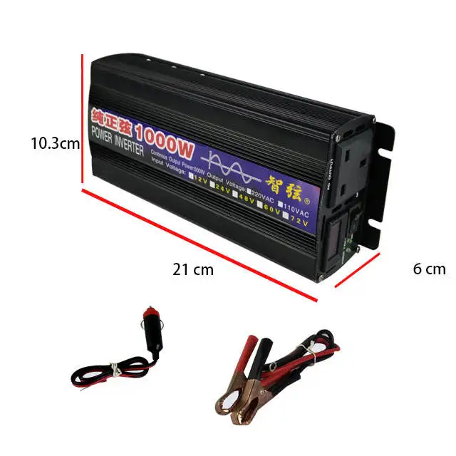 Pure Sine Wave Inverter 1000W 500W DC 12V 24V 48V AC 220V Power Inverter Frequency Converter 50hz 60hz Car Inverter Transformer- view 4