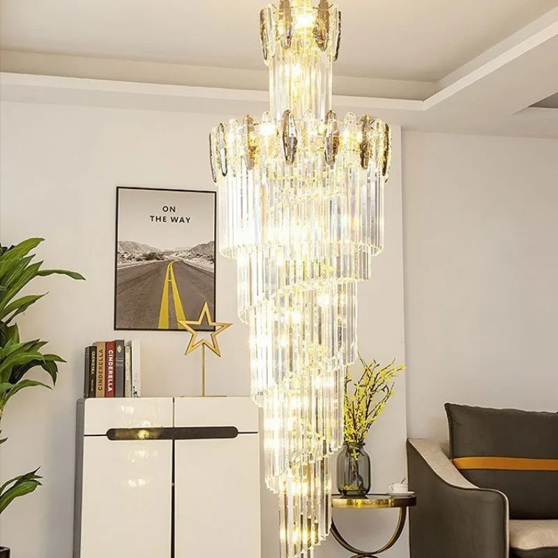 

New postmodern crystal chandelier atmospheric villa duplex building middle floor