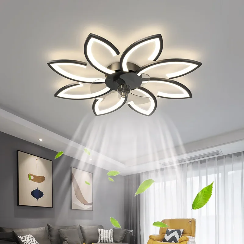 꽃잎 LED 천장 조명 천장 팬, 침실 식탁 선풍기 램프 환풍기 리모컨, 220V 블랙 라이트 고정장치 Best5 꽃잎 LED 천장 조명 천장 팬, 침실 식탁 선풍기 램프 환풍기 리모컨, 220V 블랙 라이트 고정장치 Best5