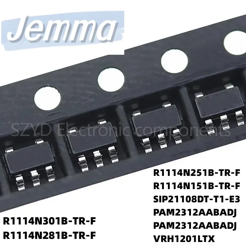 100PCS SOT23-5 R1114N301B-TR-F R1114N281B-TR-F R1114N251B  SIP21108DT-T1E3 PAM2312AABADJ PAM2312AABADJ VRH1201LTX