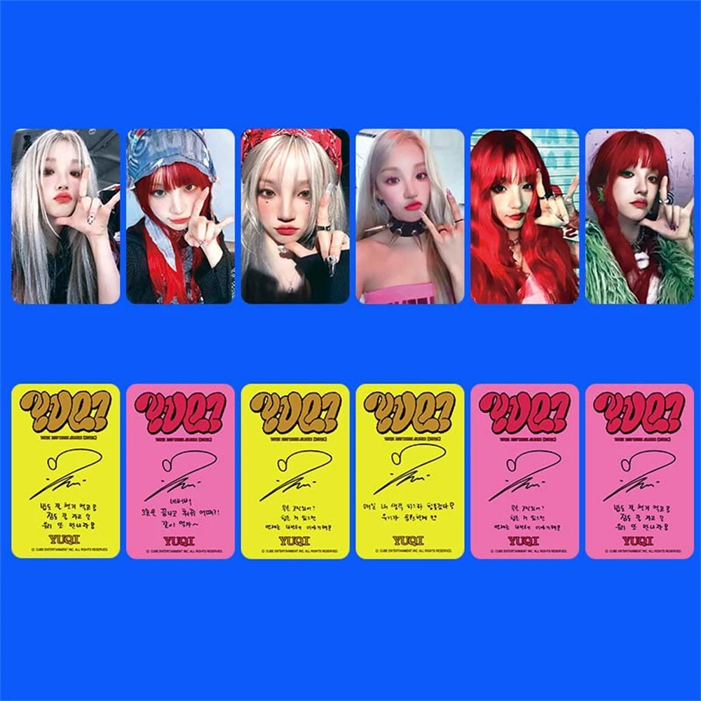 6Pcs/Set KPOP (G)I-DLE YUQI SOLO Album YUQ1 Postcards GIDLE Merch Double-Sided Lomo Cards YUQI Photocard Fans Collection Gift