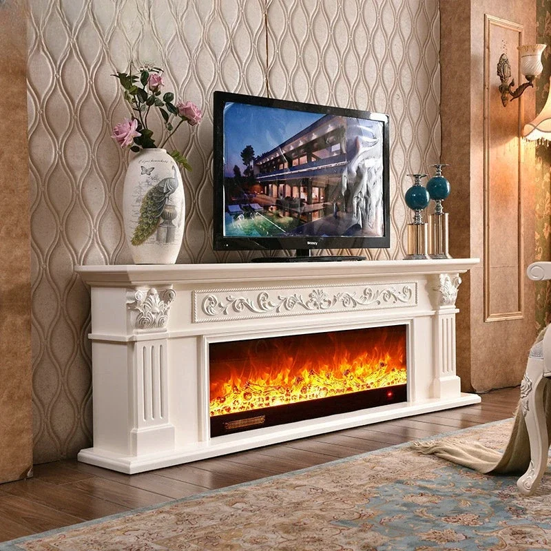American fireplace decorative cabinet French electric fireplace simulation fire heating furnace