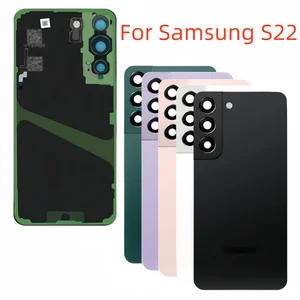 Bilashmart Samsung Galaxy S22 5G SM S901B/DS SM S901U1 SM S901W SM S901N Housing Middle Frame+Battery Back Cover With Camera Lens Repa