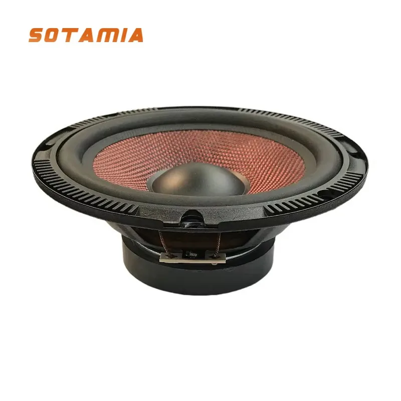 

SOTAMIA 1 шт. 6,5-дюймовый среднечастотный динамик 4/8 Ом 30 Вт с красным стекловолоконным диффузором для настольных ПК, Bluetooth-аудио и автомобильных аудиосистем