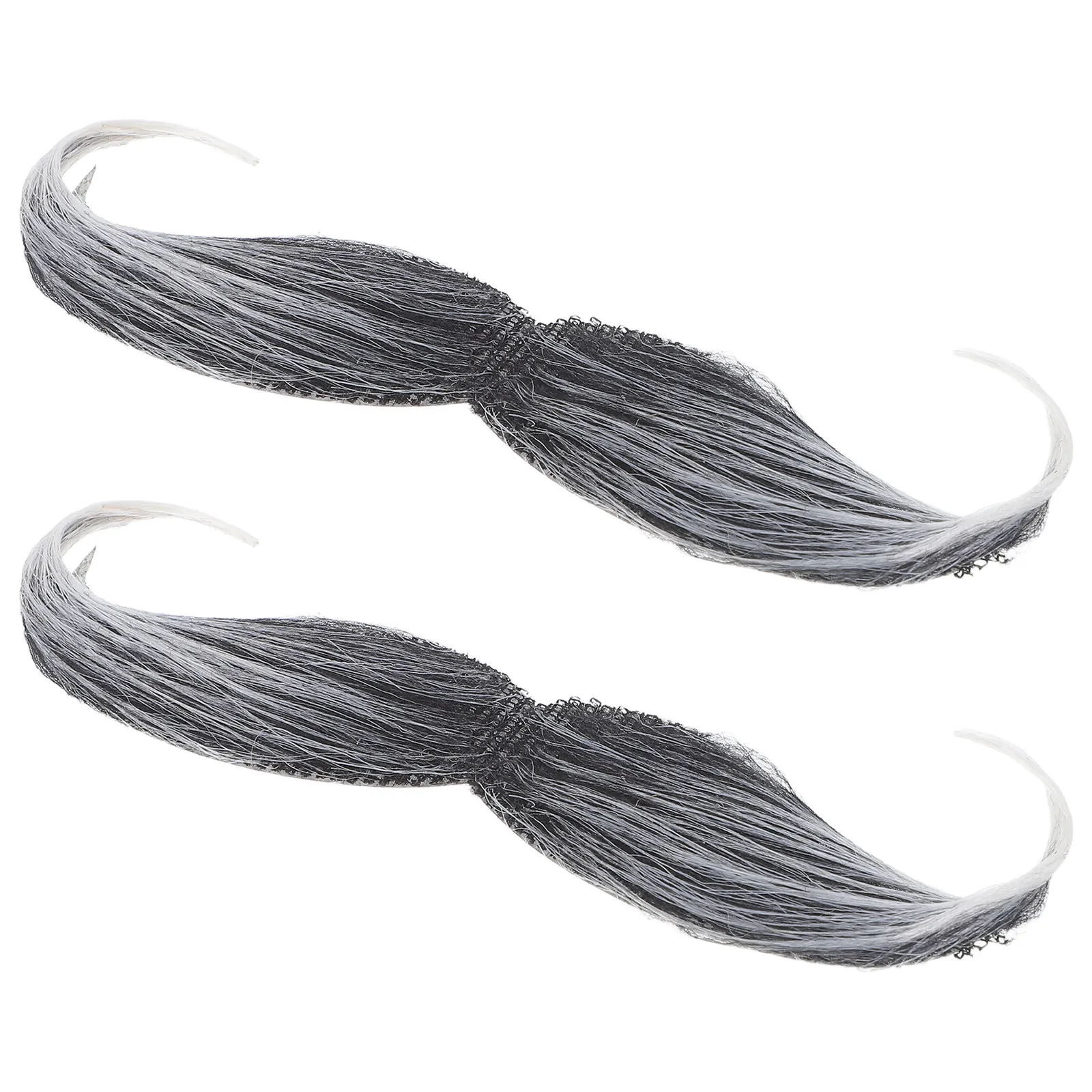 

2Pcs Artificial Mustache Realistic Fake Beard False Beard Lifelike Facial Hair for Halloween Masquerade Cosplay Party