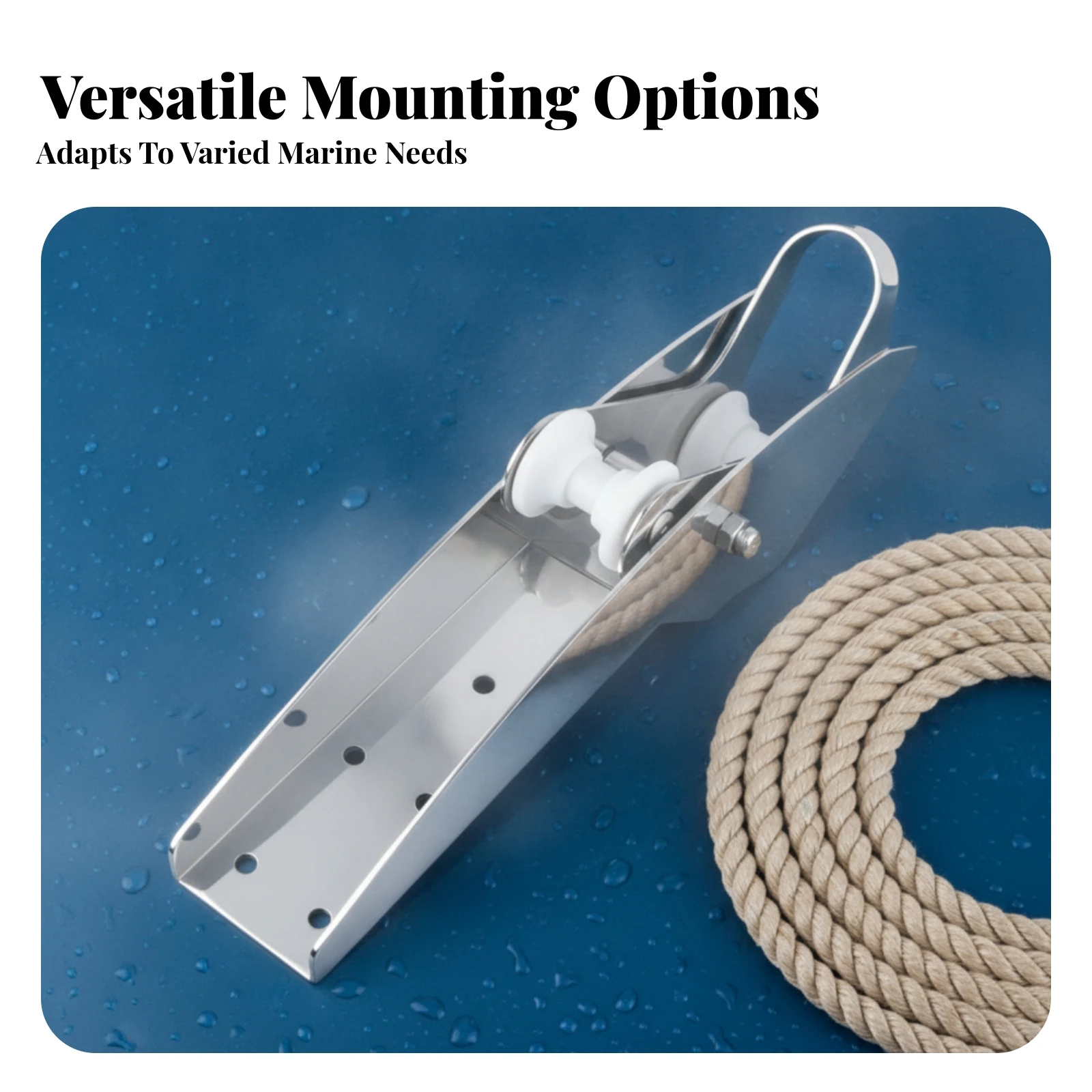 Long-Lasting Deck-Mounted Anchor Bracket Double-Roller Anchor Bracket Corrosion Resistant Marine Hardware Rigid