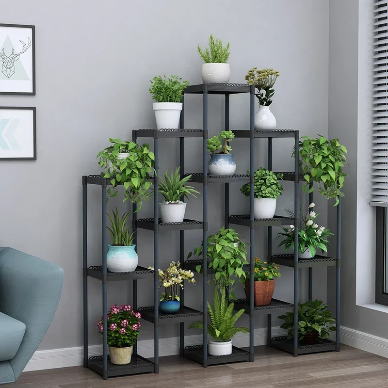 Flower shelf multi-storey indoor special balcony terrace flower stand multi-pot rack plastic window frame racks