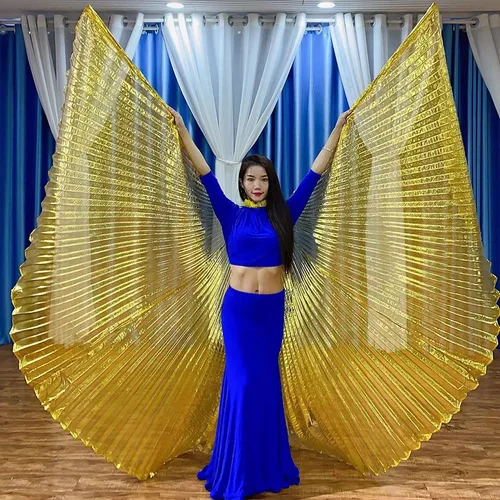 Imagen 2 del producto Alas de Isis de oro nuevo para danza del vientre, alas egipcias, accesorios de danza del vientre, Festival de Carnaval, accesorios de ropa para mujer
