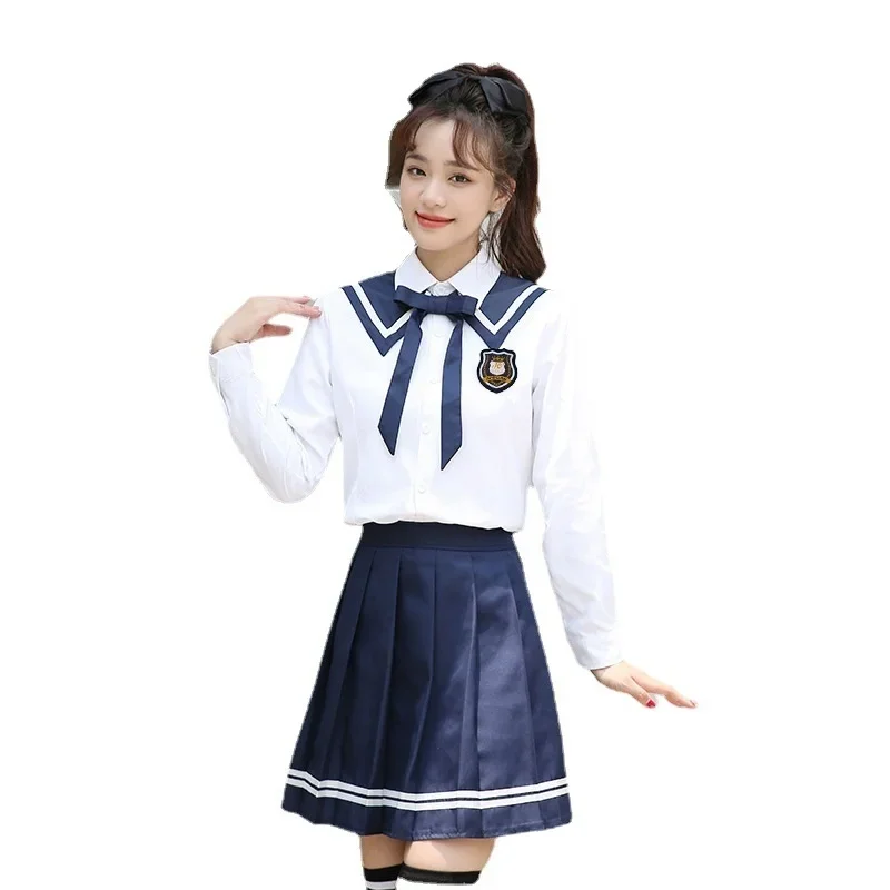  Academy style high skirt school students, junior high school students, school uniforms for spring sports, class uniforms,