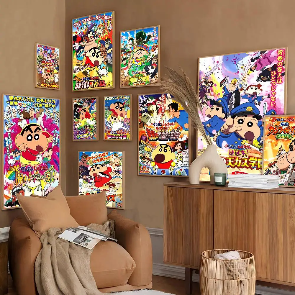 Cartoon S-Shin-chans C-Crayon Whitepaper Poster HD Quality Poster Wall Art Painting Study Room Wall Decor