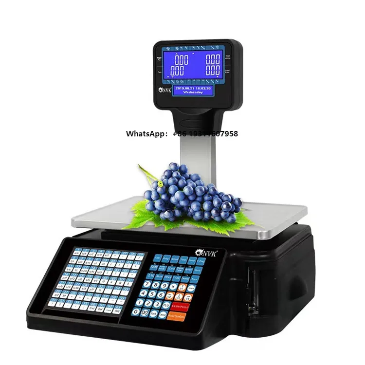 

Digital Commercial Scale with Label Printer Weighing Scale Price Computing