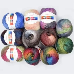 50g Rainbow Soft Yarn 70% Australian wool 30% Nylon Gradient Multi Color Yarn for Crocheting Hand Knitting DIY Yarn 140m/153yd 8 best sales supplier list - №4