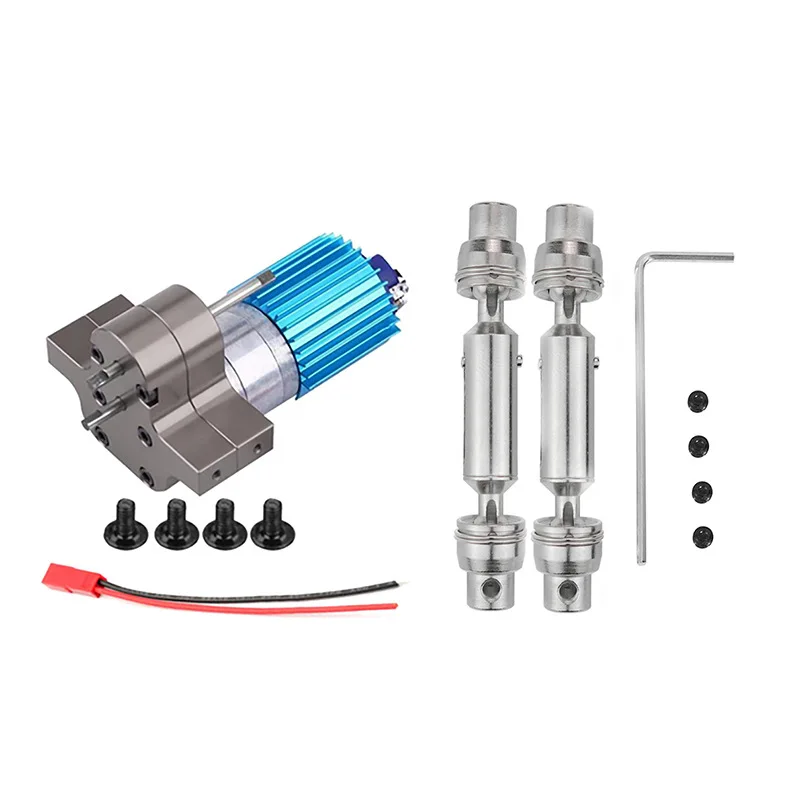 For WPL MN Full Metal Gearbox with Metal Teeth 370 Gearmotors Military Semi Trucks Pickup Trucks  Drive Shafts