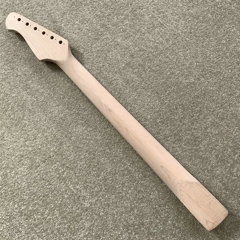 EN024 Custom Order Unfinished Electric Guitar Neck Tremolo Model 21 Frets Fingerboard Cracks No Paints for DIY Replace