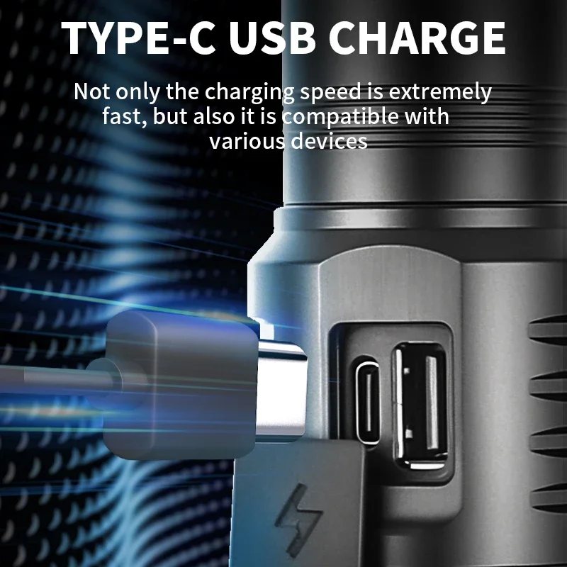 JIASHUAIXIN Neue Bunte 8*XPG Kleine Kanone Hochintensive Taschenlampe für den Außenbereich, 2000 Lumen Tragbare Helle Taschenlampe