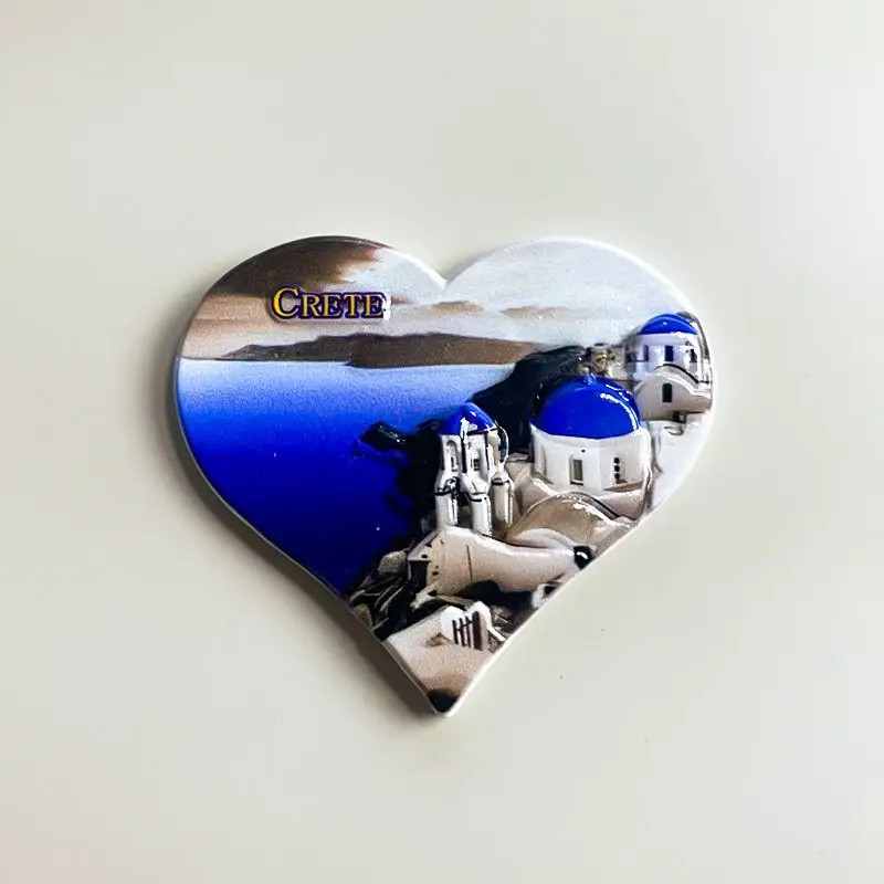 

Santorini, Greece Refrigerator Magnet Tourist Souvenirs Blue Top Church Architecture Landscape3d3D Decorative Items