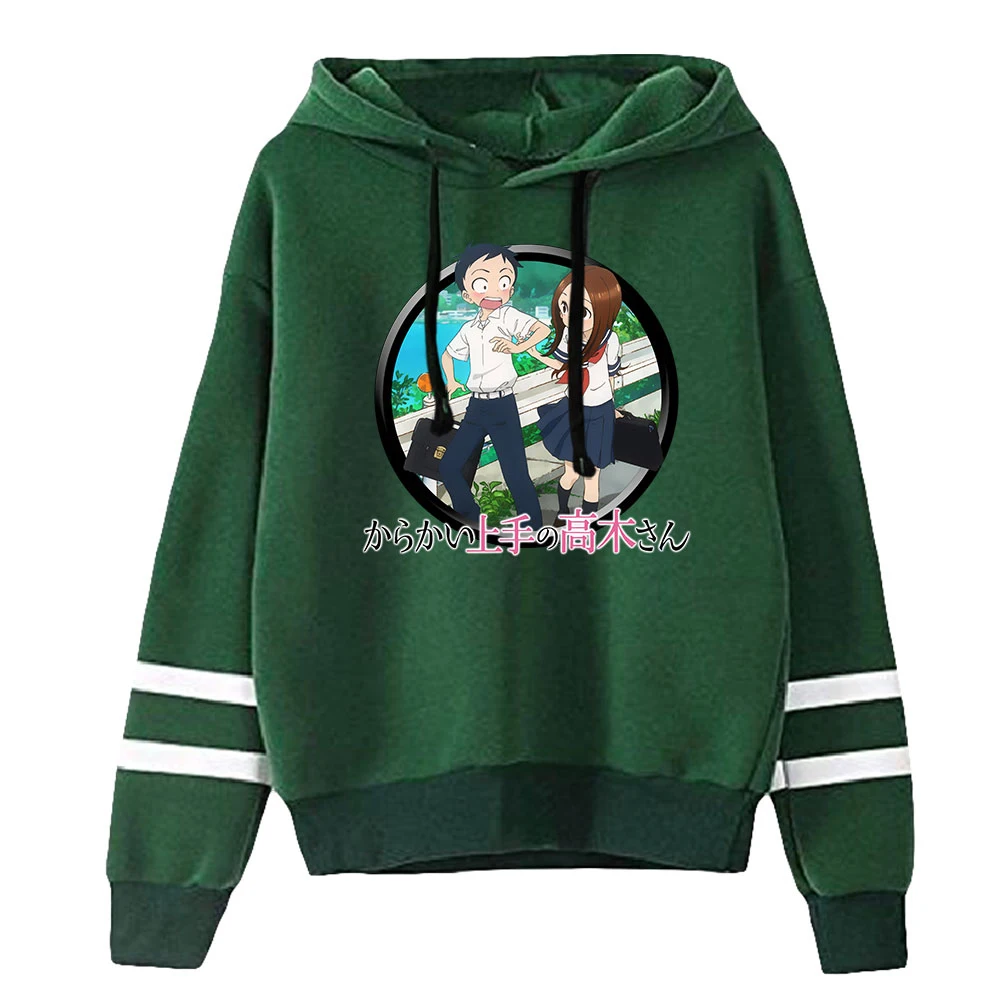 Hoodies japoneses unisex do anime, mestre da brincadeira, Takagi-san, camisola sem bolso, roupa Harajuku, homens e mulheres