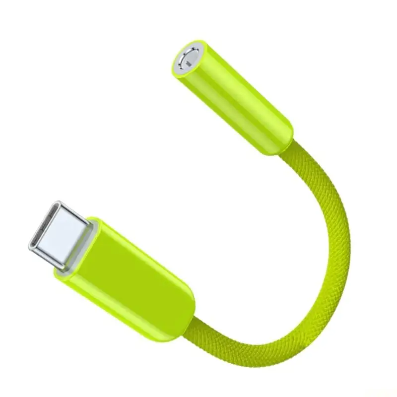B03F Flexible Braided USB C To 3.5mm Sound Converter Wire Line For Various Devices