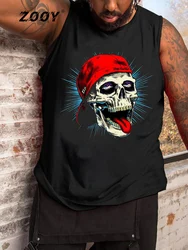 ZOOY (L-9XL) Plus Size Men's Street Fashion Skull Print Vest