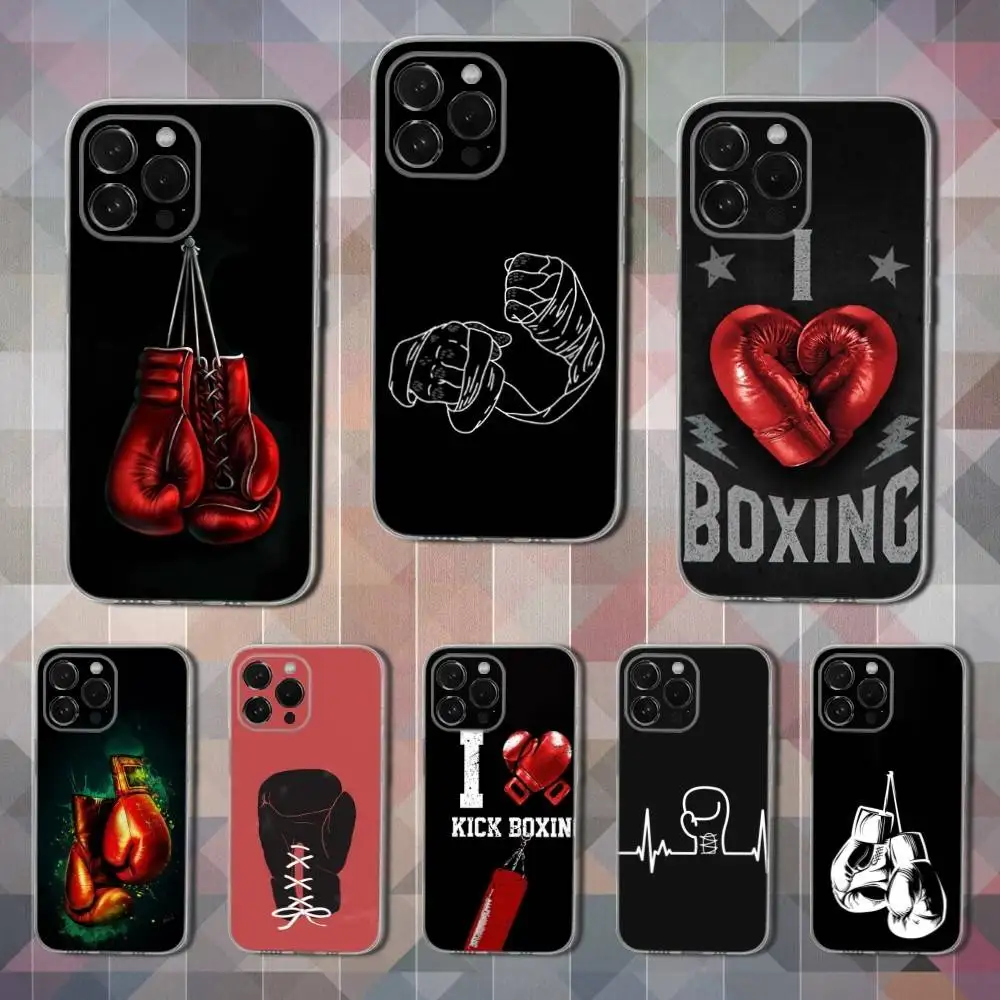 

Gloves Art Boxing Phone Case For iPhone 16,15,14,13,12,11,17 Pro,Max,Plus,X,XS,XR,SE,Mini Transparent Soft Cover