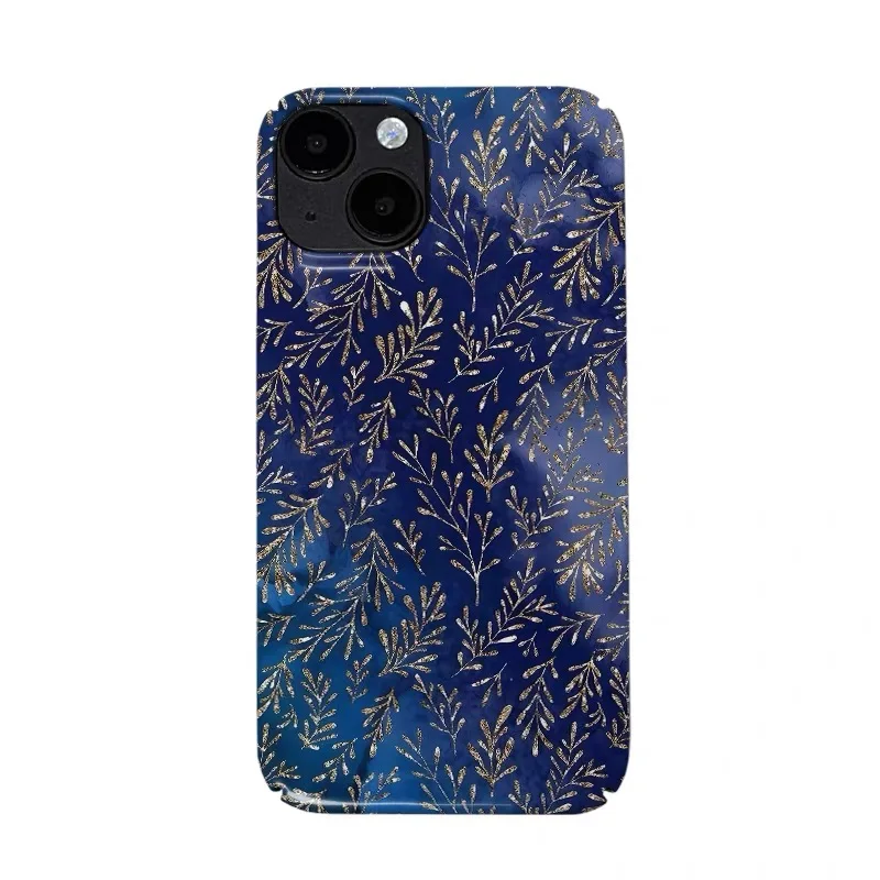 

Ins Deep Purple Retro Leaves Case for IPHONE 17 16 ProMax 15 14 Plus 13 12 MINI 11 PRO 16Plus XR XS MAX SE Acrylic Phone Cover