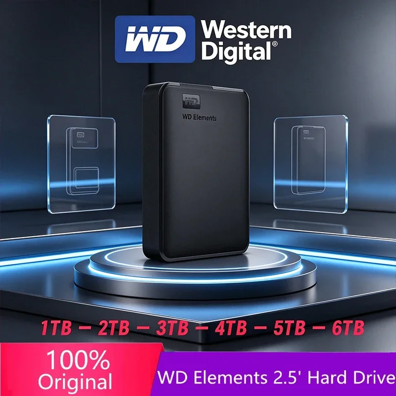 WD Western Digital Mobile Hard Disk 6TB 5TB 4TB 2TB 1TB External HDD 2.5" Hard Drive Large-capacity Mechanical USB3.0 Hard Drive